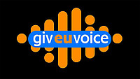 Logo des europäisches Jugendprojekts „GivEU Voice“ der Stadt Detmold in Zusammenarbeit mit der Organisation „United Societies of Balkans“