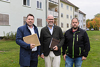 Frank Hilker, Michael Kirchner und Sebastian Brunner stehen im ehemaligen Britenviertel