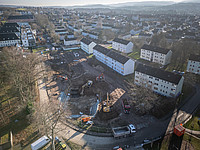 Luftaufnahme von der Baustelle am Adenauerpark