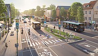 Virtuelle Darstellung des neuen Verkehrs- und Geschwindigkeitskonzept für das Stadtgebiet