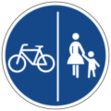 Verkehrszeichen "Längsgeteilter Geh-Radweg"