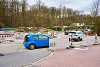 Kreisel-Baustelle in Detmold an der Paderborner Straße 