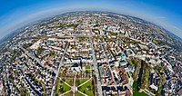 Überblick über die Stadt Detmold mit starkem Weitwinkel