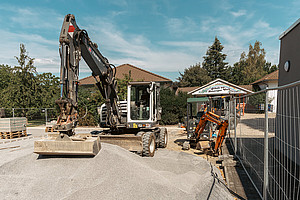 Baustelle an einer Detmolder Schule