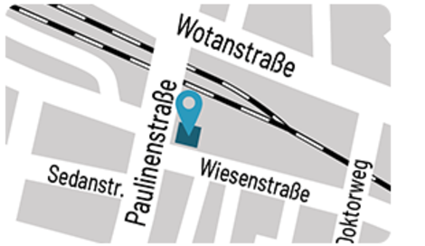 Kartenausschnitt von Detmold mit der Standort-Markierung vom Begegnungszentrum der Stadt Detmold
