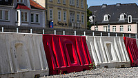 Absperrungen am Hornschen Tor der Stadt Detmold