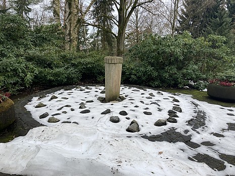Brunnen Steinbrunnen an der Friedhofskapelle auf dem Waldfriedhof Kupferberg am Plantagenweg 51 in Heidenoldendorf (Denkmal A730)