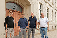 Gruppenaufnahme mit (von links) Jan Irmer, Nils Niederkrome, Dr. Alexander Uhlig und Dirk Schäfer aus dem Bauordnungsteam der Stadt Detmold
