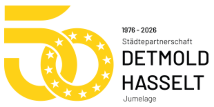 Jubiläumslogo für 50-Jahre-Städtepartnerschaft zwischen Detmold und Hasselt