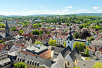 Luftaufnahme rund um das Rathaus der Stadt Detmold