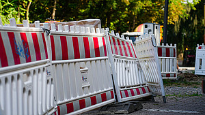 Baustellenzaun in Detmold an der Paderborner Straße