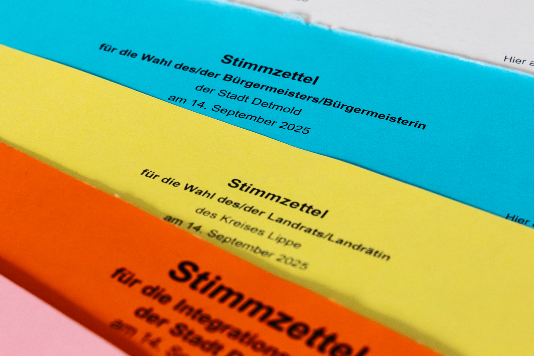 Stimmzettel für die Kommunalwahlen