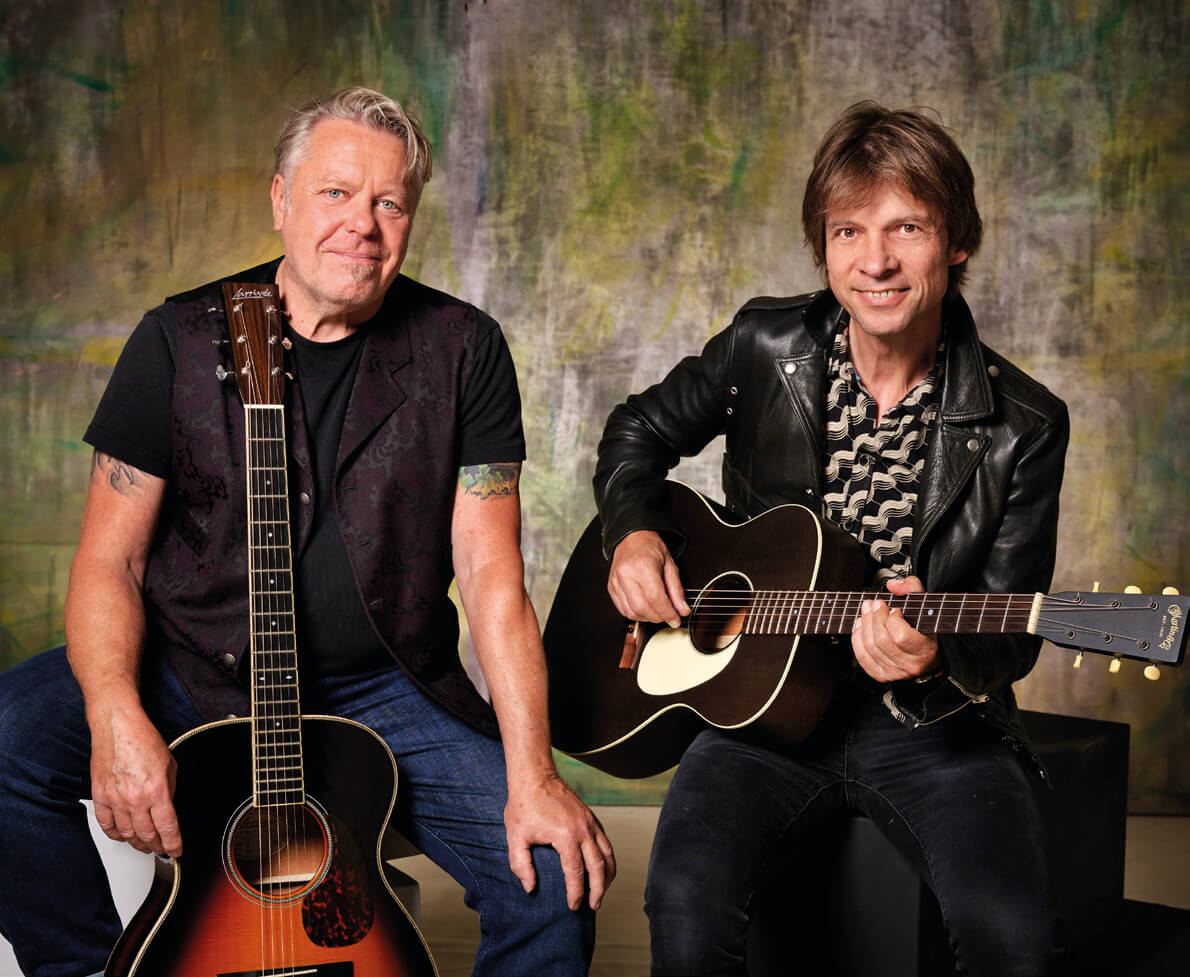 Richie Arndt (links) und Gregor Hilden – zwei Ausnahmemusiker, die mit Leidenschaft und virtuoser Gitarrenkunst den Blues lebendig werden lassen.