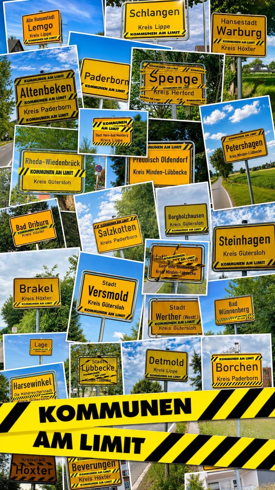Bilder der einzelnen Kommunen der Aktion "Kommunen am Limit"