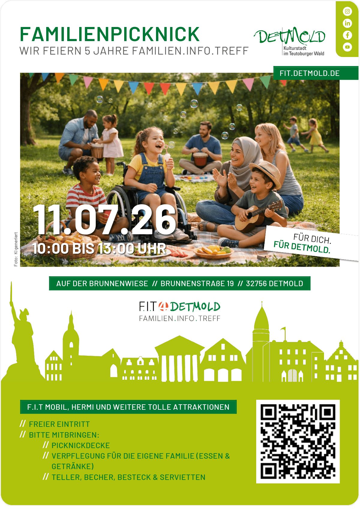 Plakat zum Familienpicknick des F.I.T