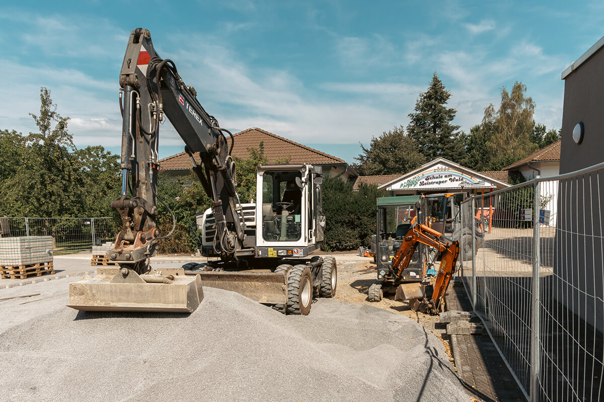 Baustelle an einer Detmolder Schule
