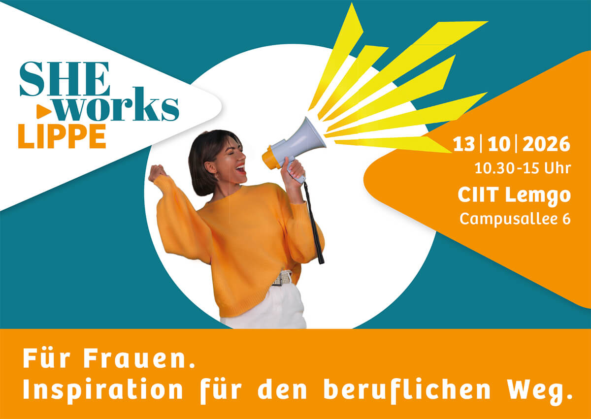 Vorderseite der Postkarte für die "SheworksLippe"-Aktion